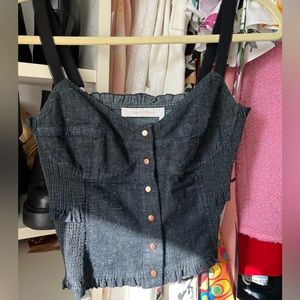 See by Chloe - button up Denim tank top - adjustable black straps - XS